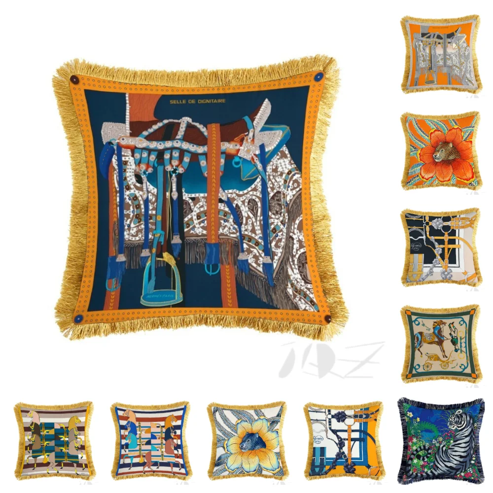 

Женская наволочка Чаки лошади Роскошная наволочка с принтом кисточки в клетку H чехол для дивана стула гостиной спальни кашемир