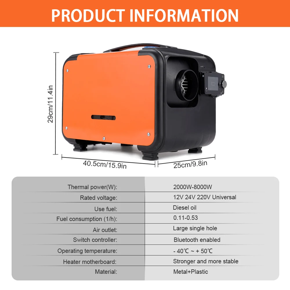 Автомобильный дизельный обогреватель 12 В 24 220 все в одном 2 кВт-8 кВт Bluetooth