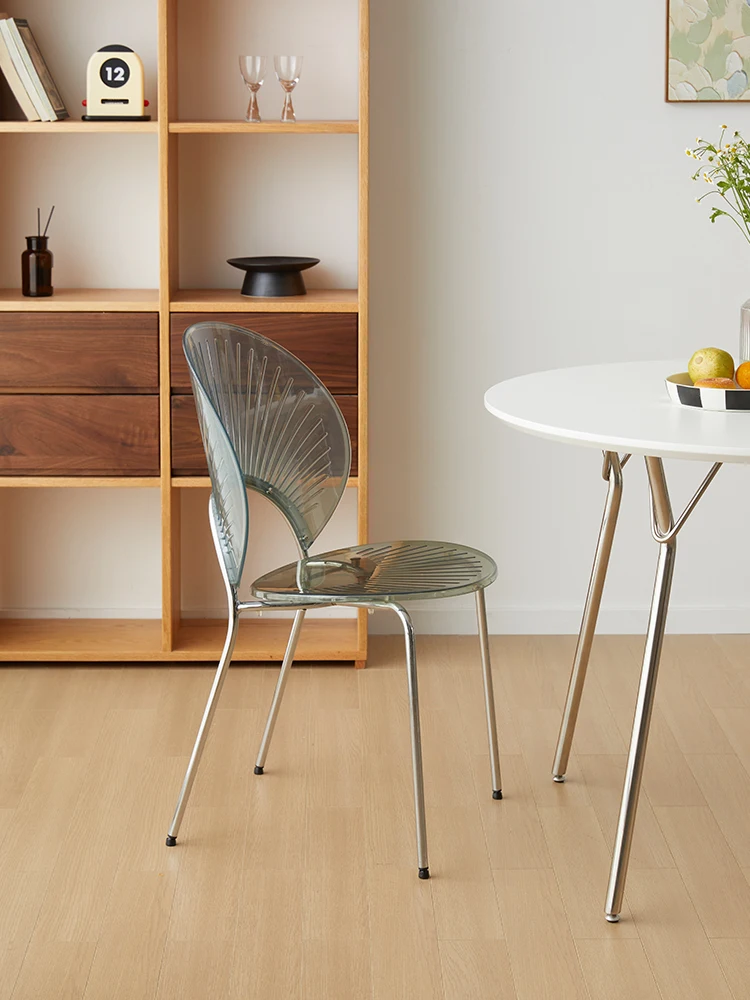 

Кресла в скандинавском стиле для гостиной, Прозрачное пластиковое кресло со спинкой в стиле ретро