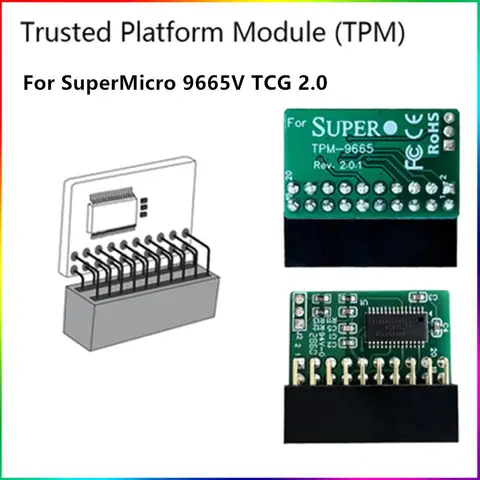 20Pin TPM 2,0 модуль надежной платформы для SuperMicro AOM-TPM-9665V TCG 2,0