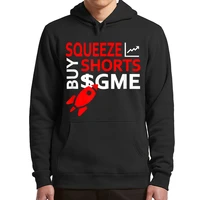 squeeze shorts buy gme hoodies gamestop funny rocket meme stocks fans men clothing casual soft hooded sweatshirt