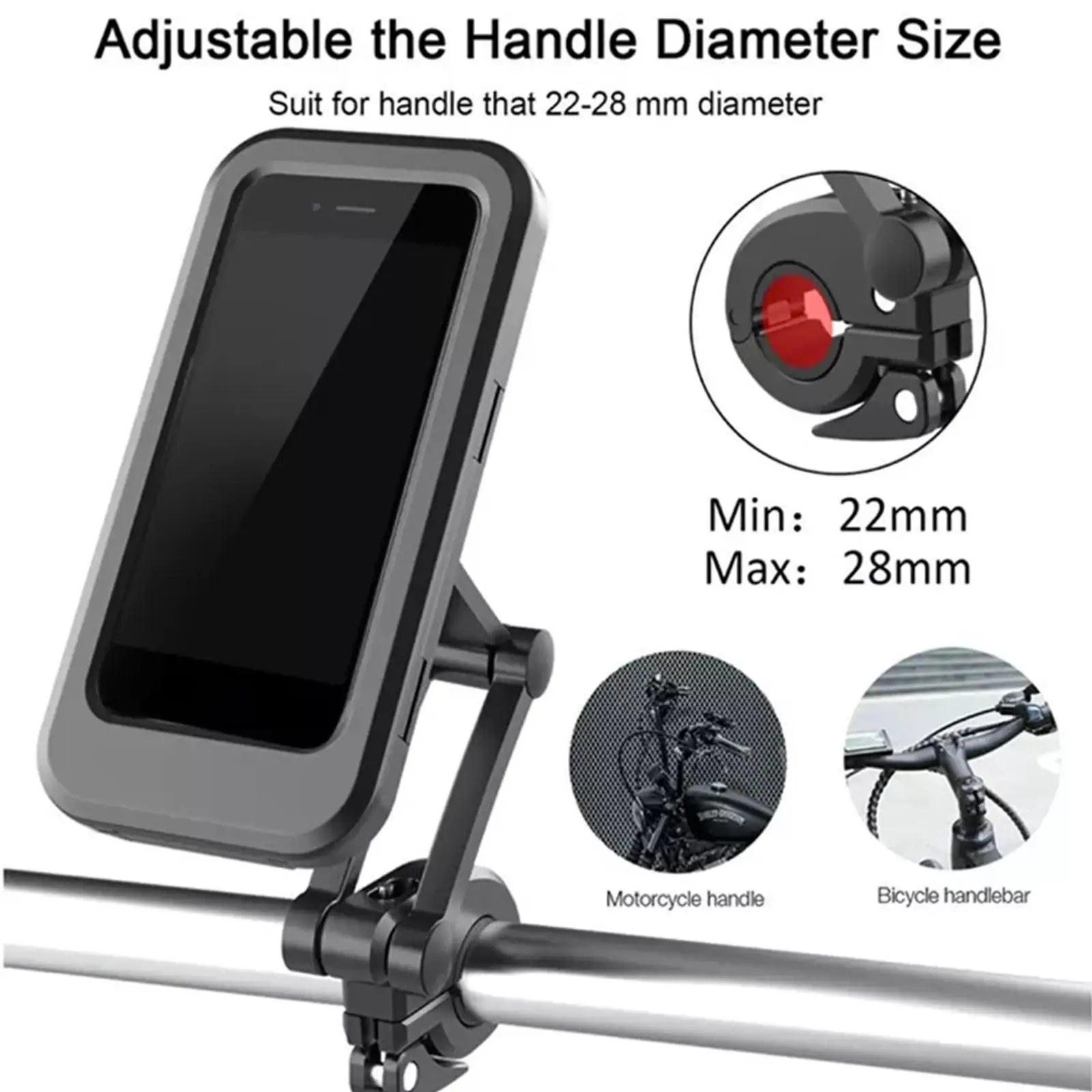 

Motorcycle Bicycle Cell Phone GPS Holder Case Bag Mount For Handlebar Waterproof Adjustable Bracket Universal O8B6
