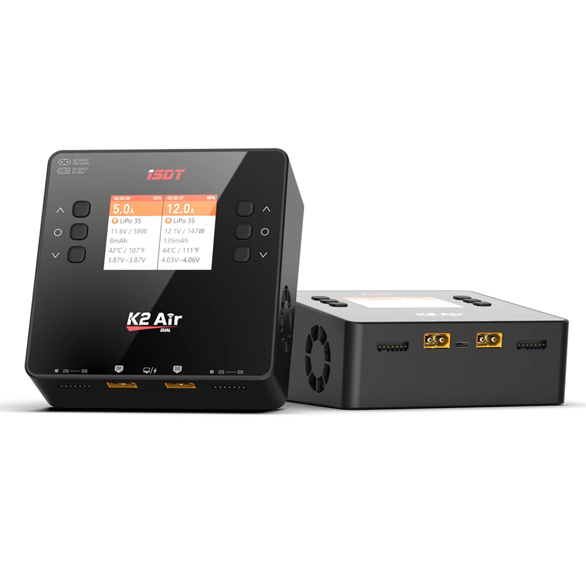 ISDT K2 Air AC 200 Вт DC 500Wx2 20A Двухканальное балансирующее умное зарядное устройство разрядник BATTAIR для LiPo LiFe Lilon LiHv NiMh Pb батарея