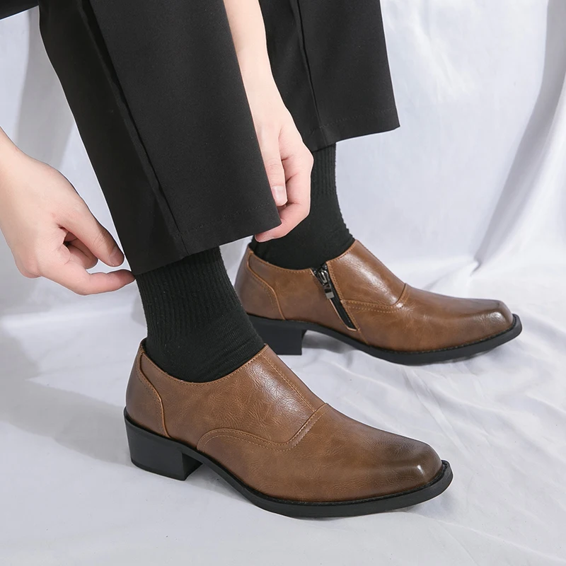 Классические туфли на низком каблуке мужские Модные Туфли Челси для мужчин