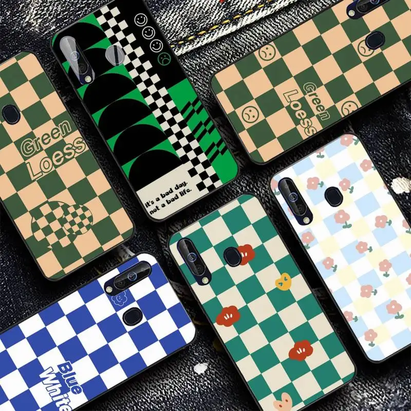 

Checkerboard Pattern Phone Case for Samsung A51 A30s A52 A71 A12 for Huawei Honor 10i for OPPO vivo Y11 cover