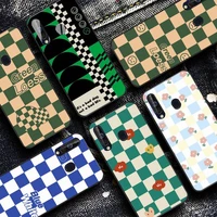 checkerboard pattern phone case for samsung a51 a30s a52 a71 a12 for huawei honor 10i for oppo vivo y11 cover