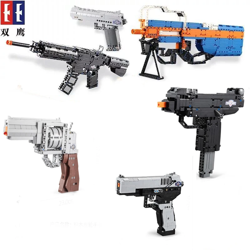 

Cada Technical Desert Eagle Pistol Weapon Moc Bricks Submachine Gun Model Military Ww2 Construction Building Blocks Toys For Boy