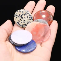 amazonite rose quartz jade tiger eye stone round disc pendant charms for jewelry making diy necklace accessories gift party 30mm