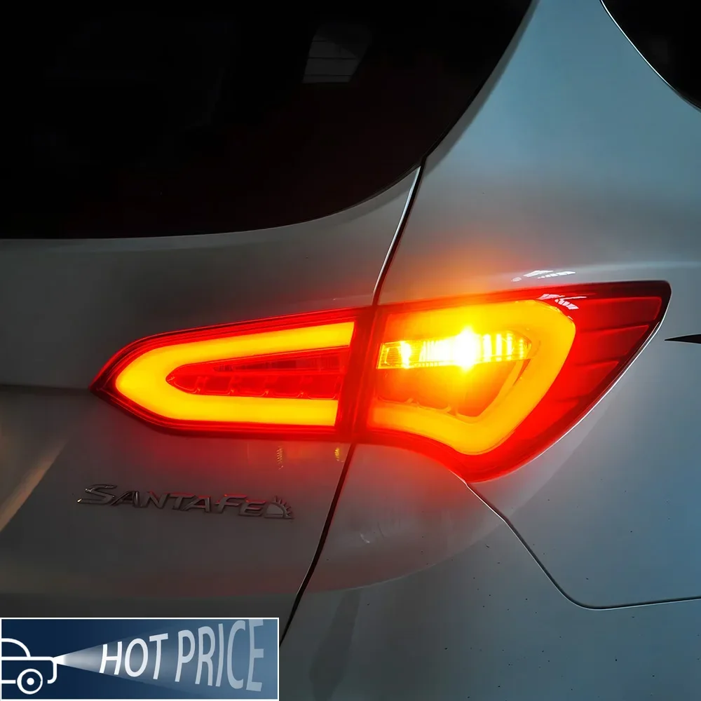 Фото Для Hyundai Santafe ix45 2014-2018 светодиодные задние фонари автомобиля в сборе, обновление, мигающий задний фонарь, аксессуары Plug and Play №5