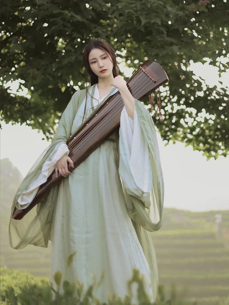 

Cross Collar Hanfu Baby Boy and Girl Summer Super Ethereal and Flowy Ancient Style Flow Fairy Skirt with Wide Sleeves