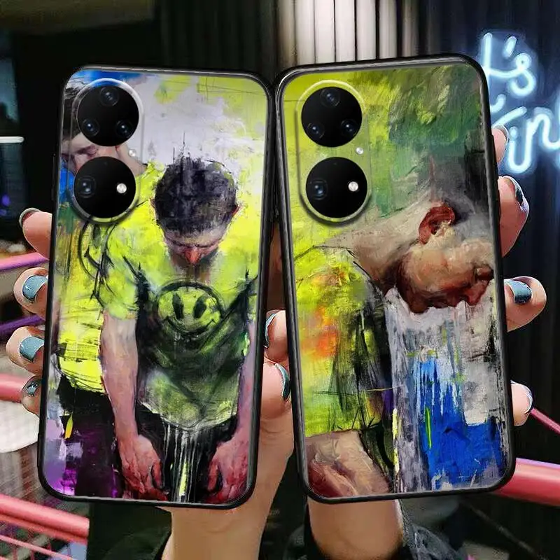 

Newest- Phone Case For Huawei p50 P40 p30 P20 10 9 8 Lite E Pro Plus Black Etui Coque Painting Hoesjes comic fas