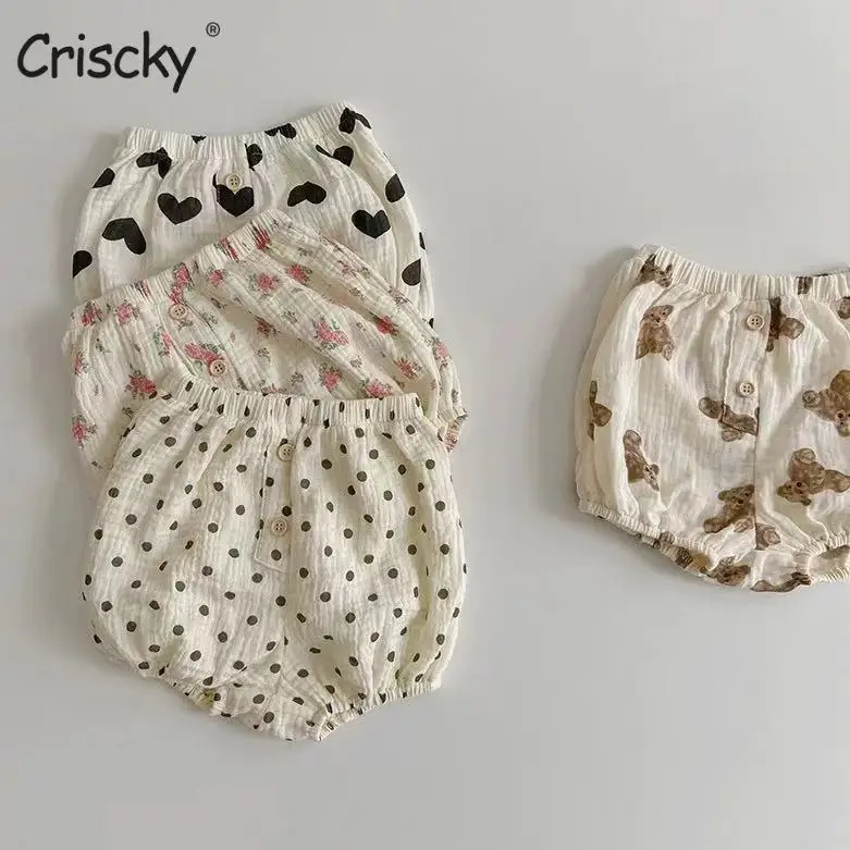 

Criscky Summer Kids Boys Shorts Printing Baby Girl Shorts Cotton Bread short Pants Fashion Newborn Bloomers