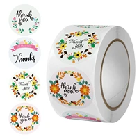 hot style package 4 flowers thank you labels wedding party decorations round stickers cute stationery logo stickers custom