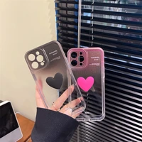 iphone case silicone soft case gradient color three dimensional love heart for iphone 13 11 12 pro max xr xs 8p xsmax clear case
