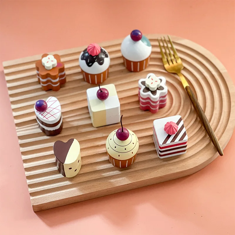 

Children'sHome Macaron Dessert Bag Imitation Cake Wooden Toys Boys Girls Baby Exquisite Gifts Children's Educational Wooden Toys