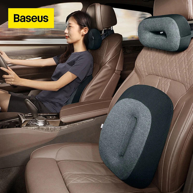 

Baseus Car Headrest Waist Pillow 3D Memory Foam Seat Support for Home Office Neck Rest Breathable Car Back Lumbar Cushion