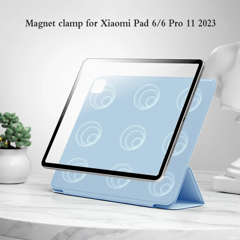 

Чехол для планшета Xiaomi Pad 6 2023 защитный зажим для XiaomiPad 6 Pro 11 дюймов тройного сложения Магнитная задняя крышка из искусственной кожи