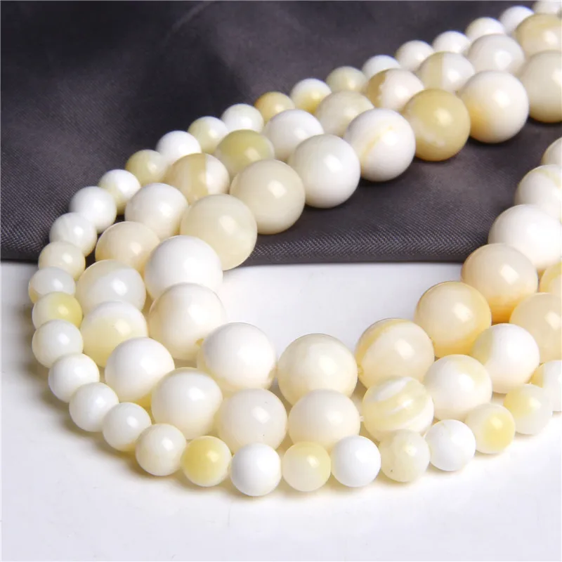 Натуральные белые жемчужные бусины в виде ракушек для швабры свободные