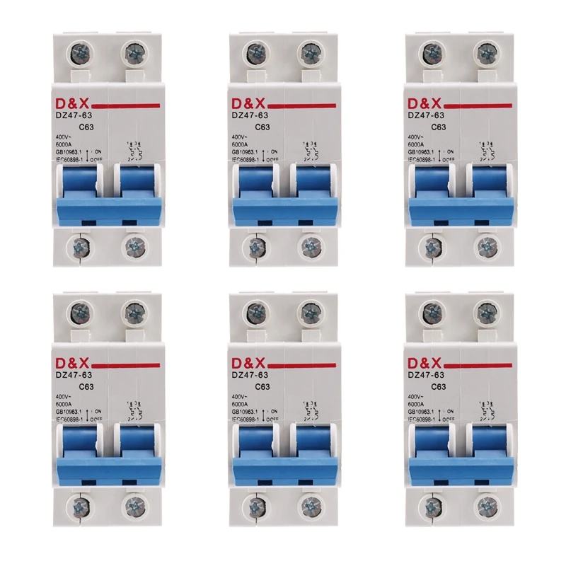 

6X 2P 63A DC400V MCB Solar Energy Photovoltaic (Pv) Solar DC Circuit Breaker