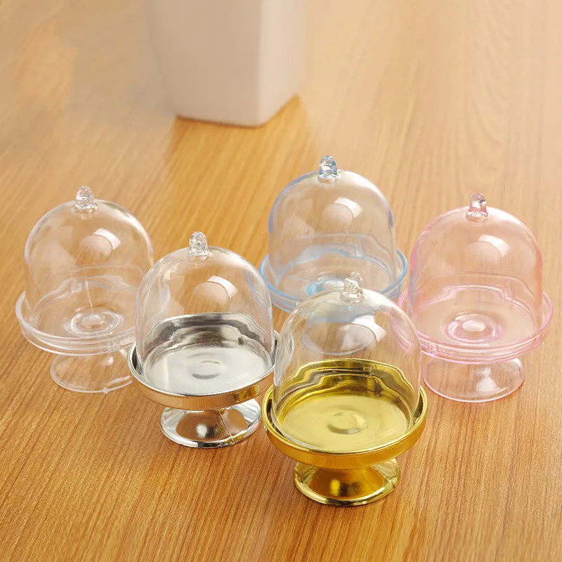 

12pcs Mini Cake Dome Shaped Acrylic Candy Boxes for Weddings, Birthdays, Party Favors Cute Clear Lucite Plastic Treat Containers