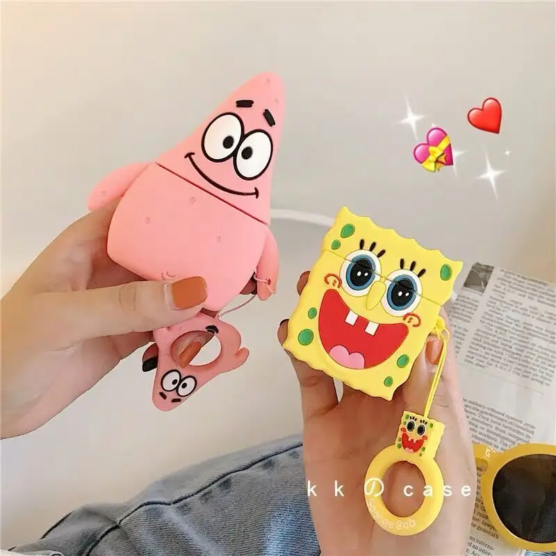 

Bandai SpongeBob Silicone Earphone Case for AirPods 1/2 Pro Cartoon Wireless Headset Cover for AirPods 3 Bluetooth-Compatible