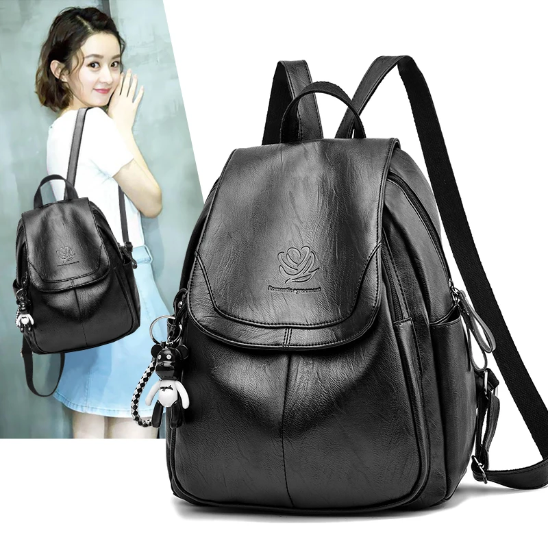 Leather Travel Kid'S Backpack Business Black School Outdoor Designer Bag Medium Sports Casual Mochila Hombre Backpack WWH50XP