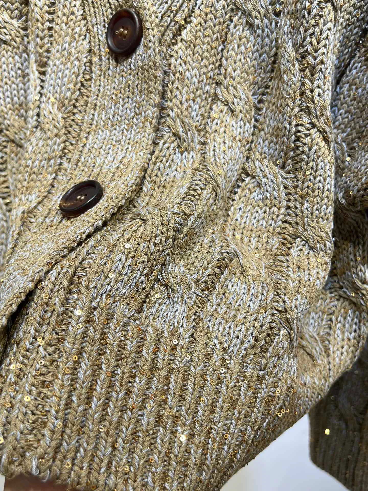 Роскошный повседневный летний льняной кардиган с отделкой из бисера