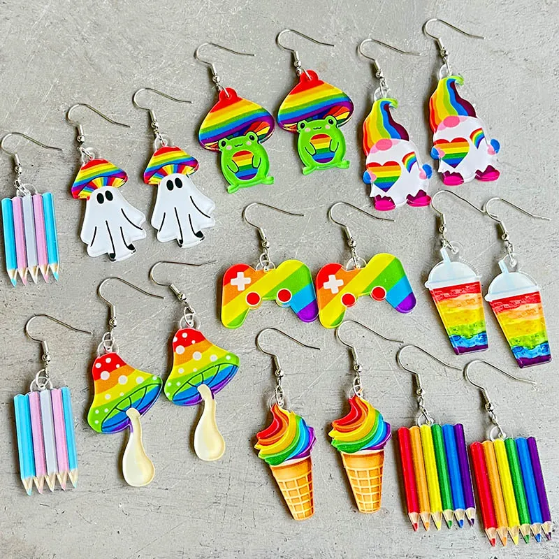 Ice Cream Mushroom Dangle Earring