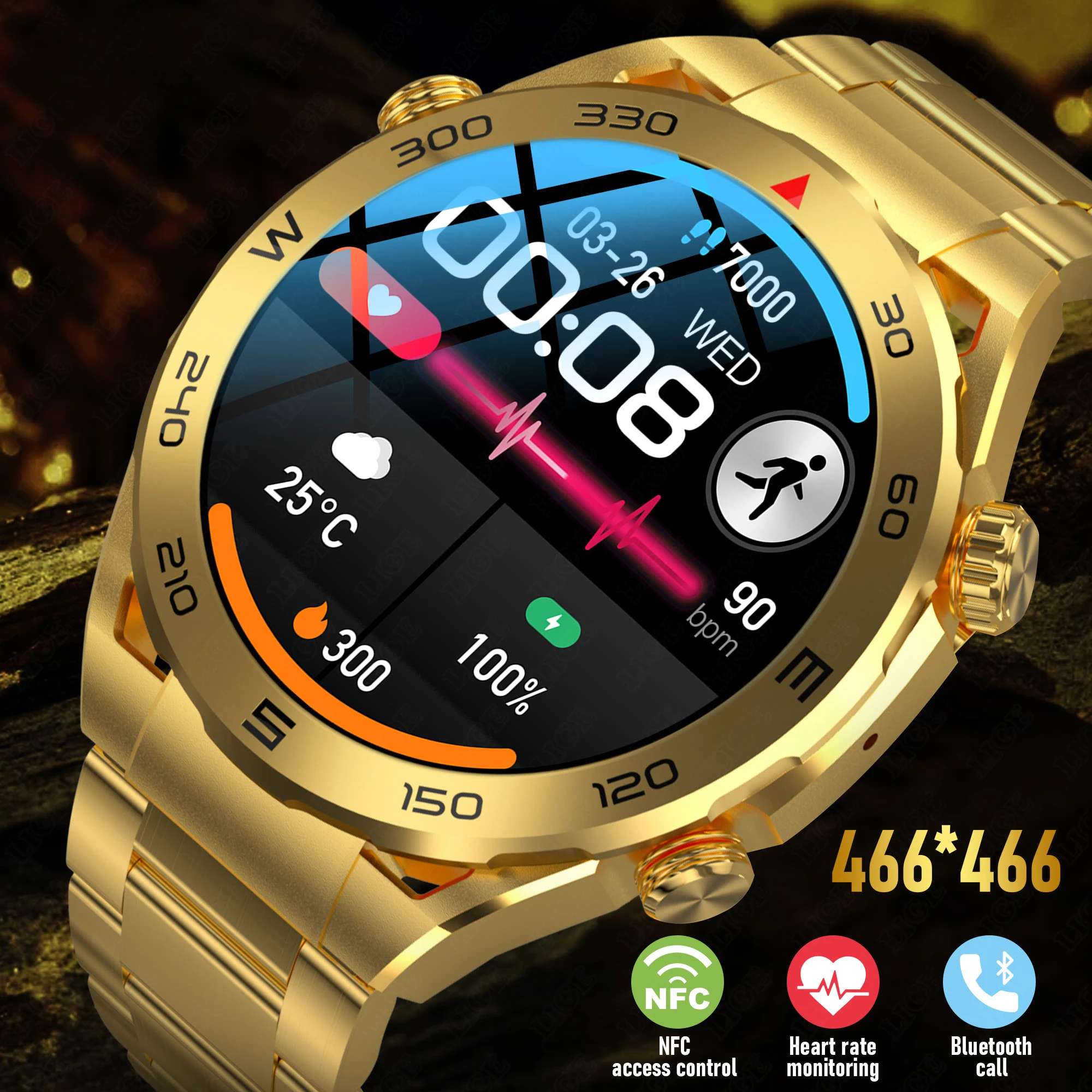 

Смарт-часы Huawei мужские с поддержкой Bluetooth и беспроводной зарядкой