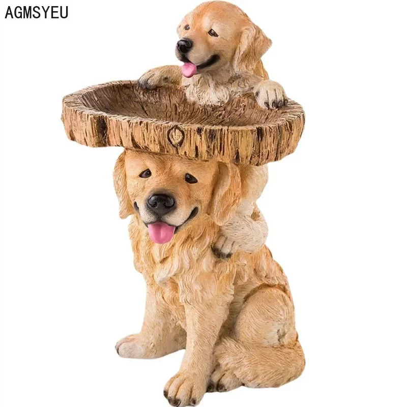 Креативная модель щенка AGMSYEU украшение для двора ремесла из смолы поилка