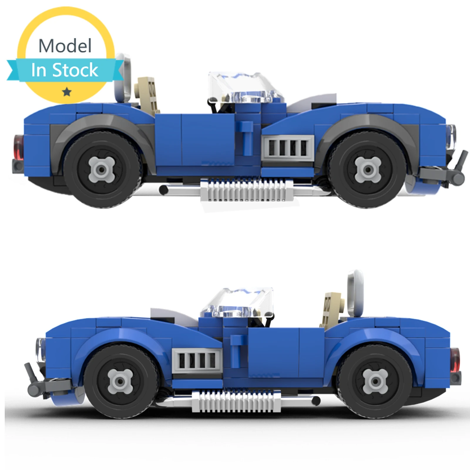 

Супер продукт MOC, мини скоростной гоночный автомобиль, AC Кобра, автомобиль, строительный блок, модель для детей, «сделай сам», развивающая иг...