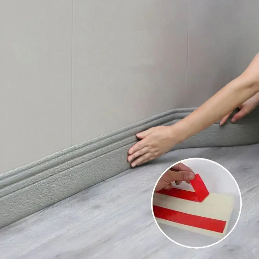 

Fashion 3D Wood Grain Self Adhesive Wall Border Skirting Trim Line Waterproof DIY Baseboard Wallpaper Sticker Home Decor 98mm