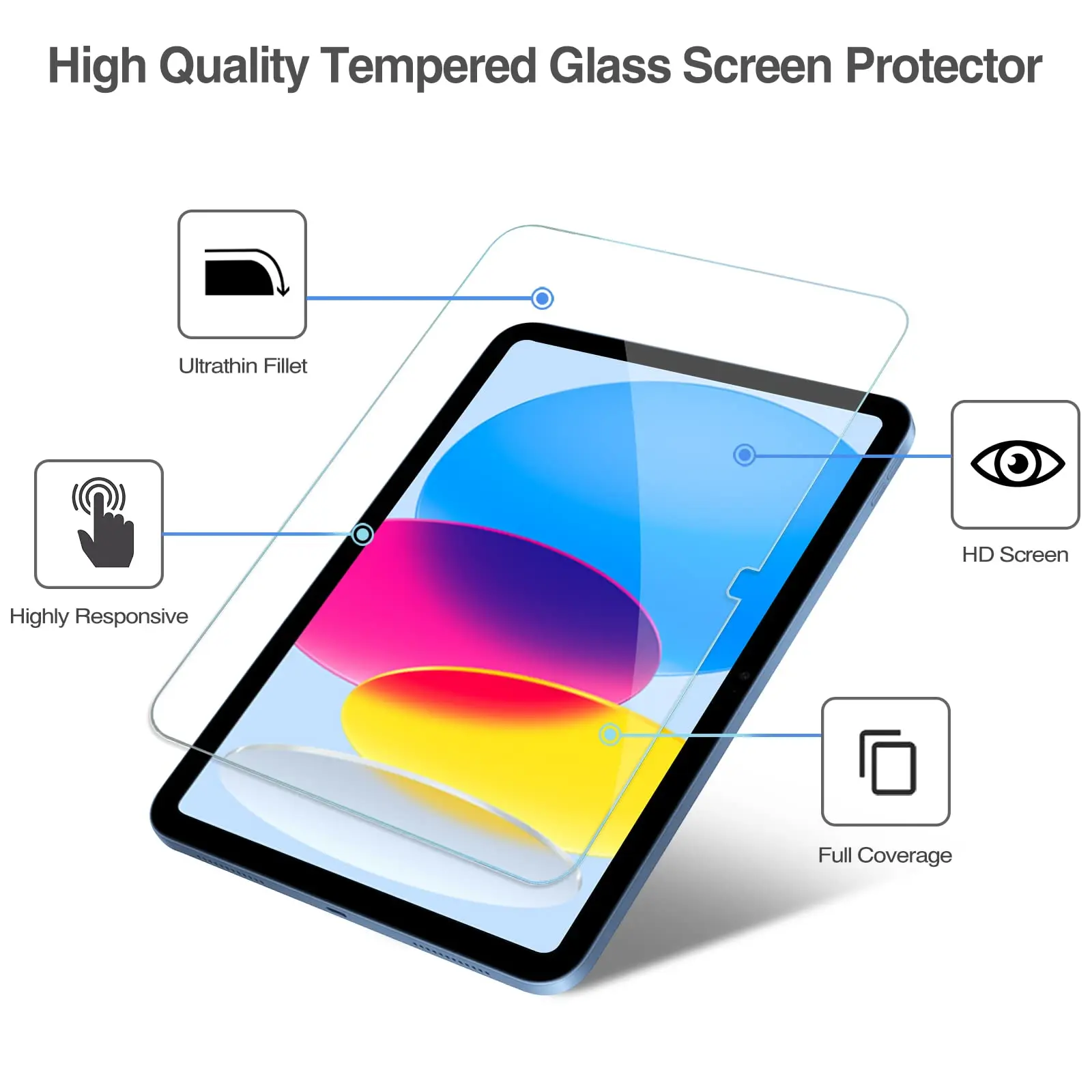 

New iPad 10.9 10th Generation 2022 Screen Protector A2757 A2777 Tempered Glass Screen Film for iPad 10th Gen 10.9" 2022 Release