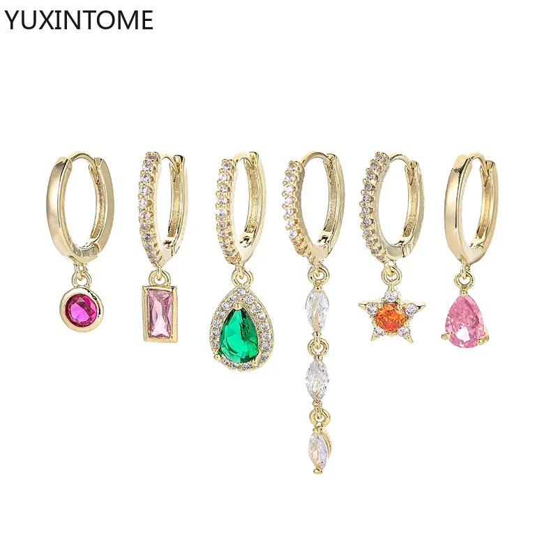 

Серьги-кольца женские Геометрические из серебра 925 пробы с фианитами