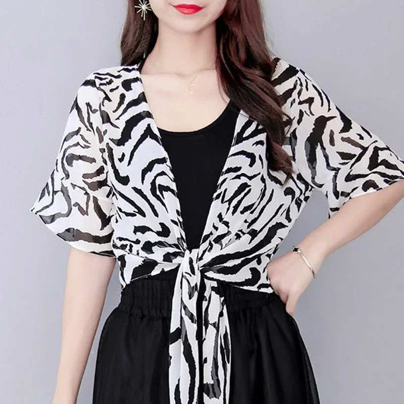 Модная свободная бандажная рубашка с принтом и бантом женская одежда новинка