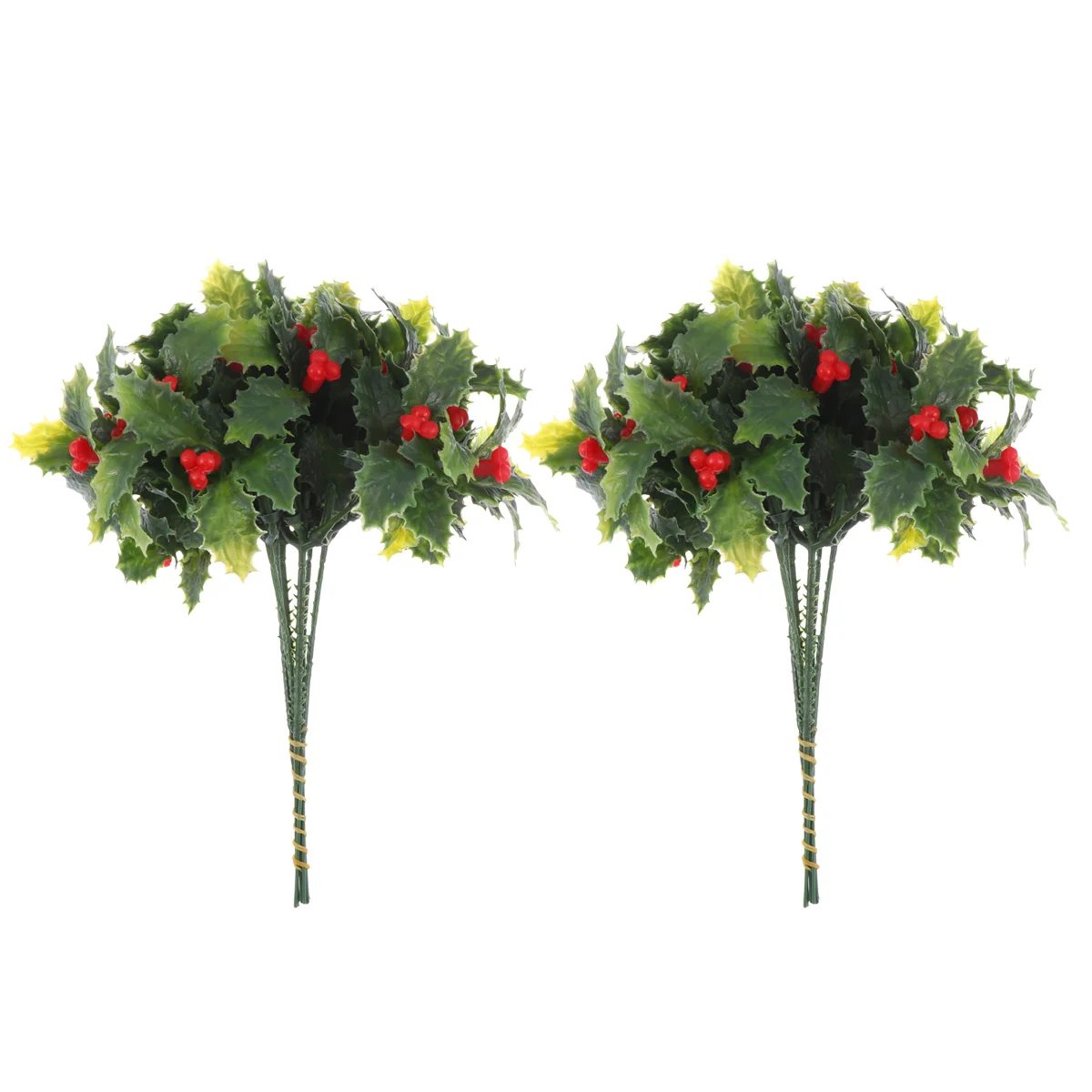 

Artificial Christmas Flowers Fake Flower Leaves Berry Holly Stems Bushbouquet Pine Berries Branchesred Xmas Decorative Treestem