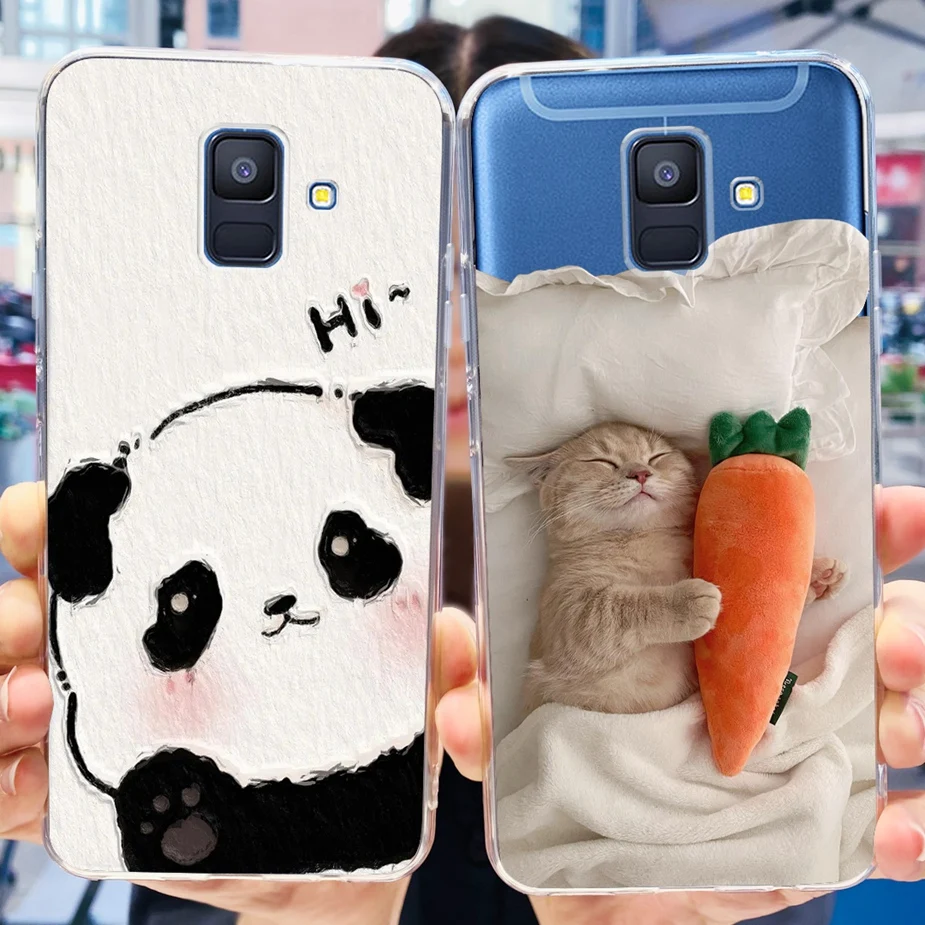 Чехол для Samsung Galaxy A6 2018 задняя крышка с милым модным рисунком мягкий силиконовый