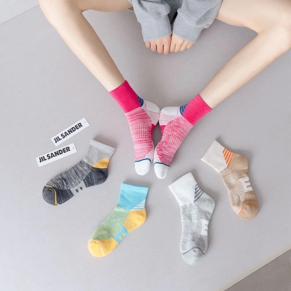 5 Pairs New Professional Women Sports Socks Outdoor Women's Low Tube Breathable Mountaineering Hiking Sports Compression Socks
