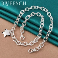 blueench 925 sterling silver simple chain star pendant necklace for women wedding party charm fashion jewelry