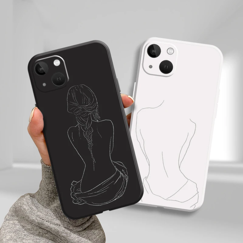 

iPhone Case For iPhone Xr 13 11 12 Xs Max 7 ProMax SE Mini 2020 12 X Plus 8 8p 6s 6 XR Woman Made Of Lines Hzow3 Stand Plain