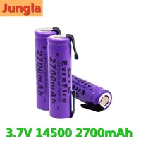 2022 14500 lithium battery lithium rechargeable bateria welding nickel sheet batteries 3 7v 2700mah for torch led flashlight toy