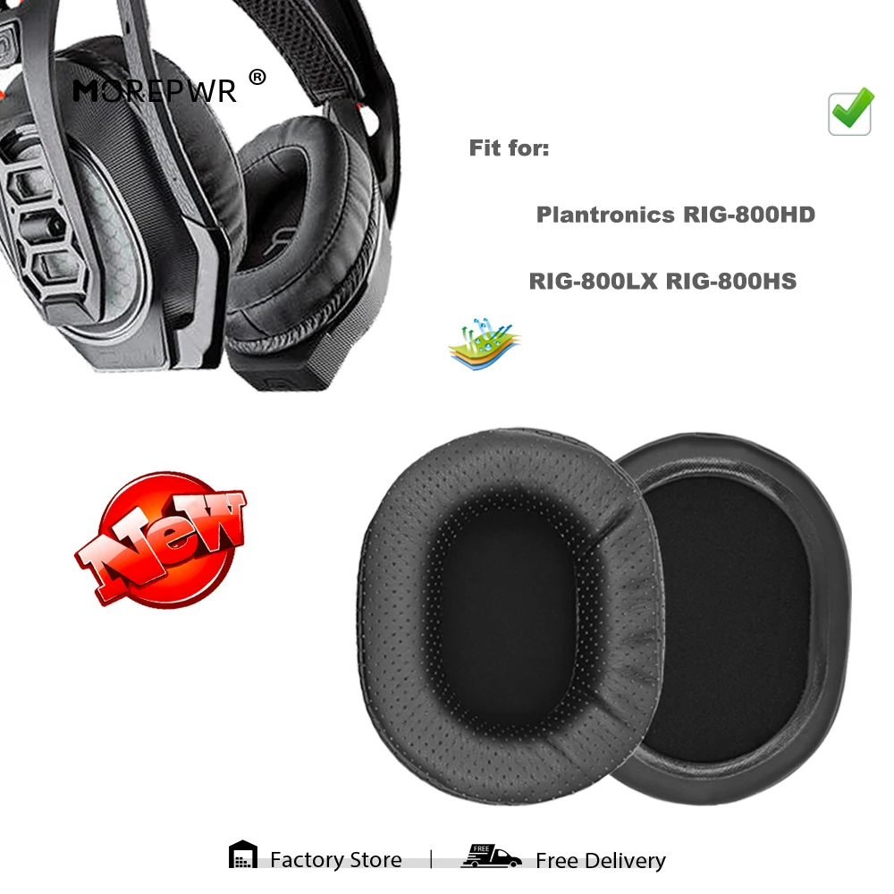 Morepwr Сменные амбушюры для Plantronics RIG 800HD 800LX 800HS, детали  гарнитуры, Кожаная подушка, бархатные наушники | АлиЭкспресс