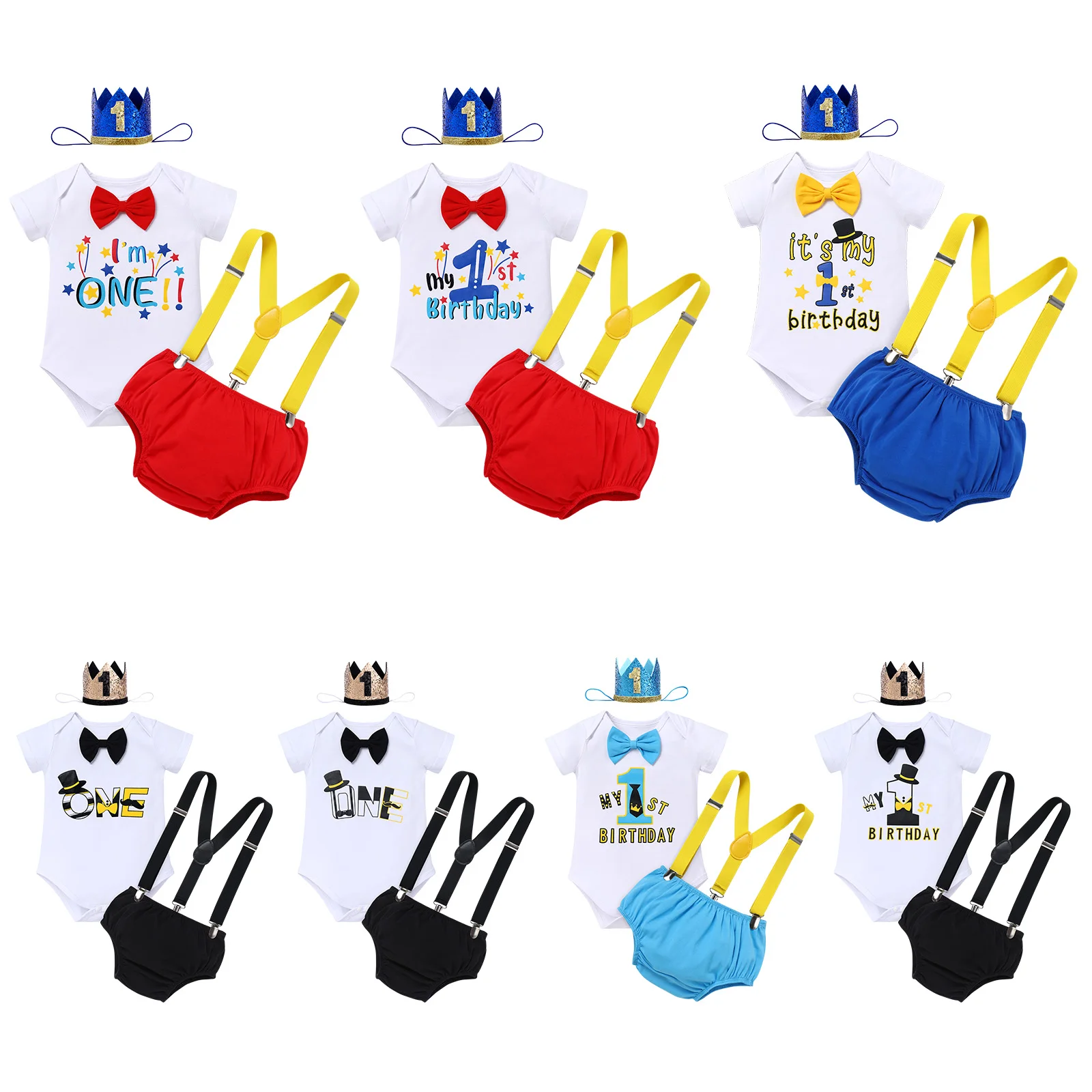 Детский комбинезон на 1-й день рождения с шаромерами и повязками на голову