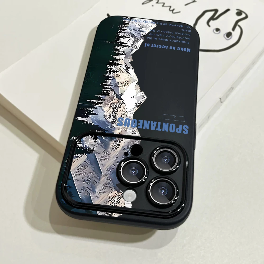 Фото Чехол для телефона Snow Mountain для iPhone 17 Pro Max 16 15 14 13 12 Plus Pro 11, оригинальный, из жидкого силикона, мягкий, противоударный №2