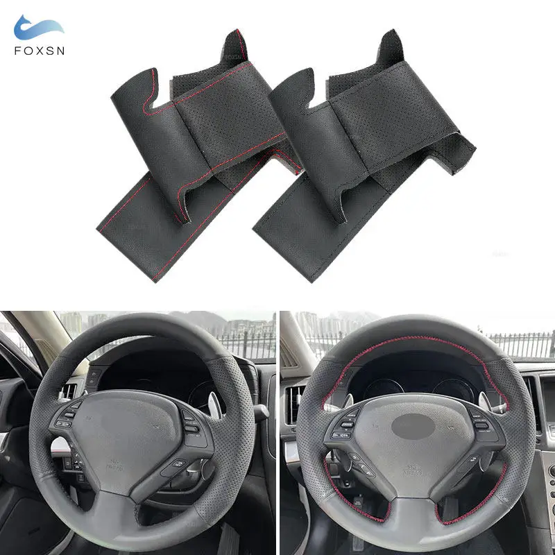 Перфорированный кожаный чехол на руль с ручной оплеткой для Infiniti G37 G35 G25 EX35 EX25 EX37