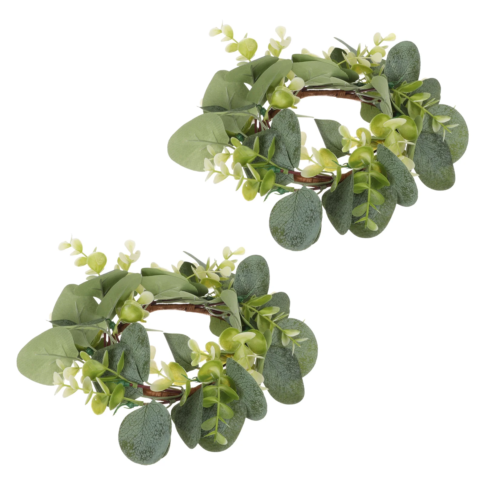 

Wreath Eucalyptus Rings Ring Leaves Wreaths Artificial Pillar Mini Leaf Greenery Wedding Garland Fall Holder Decorative Green