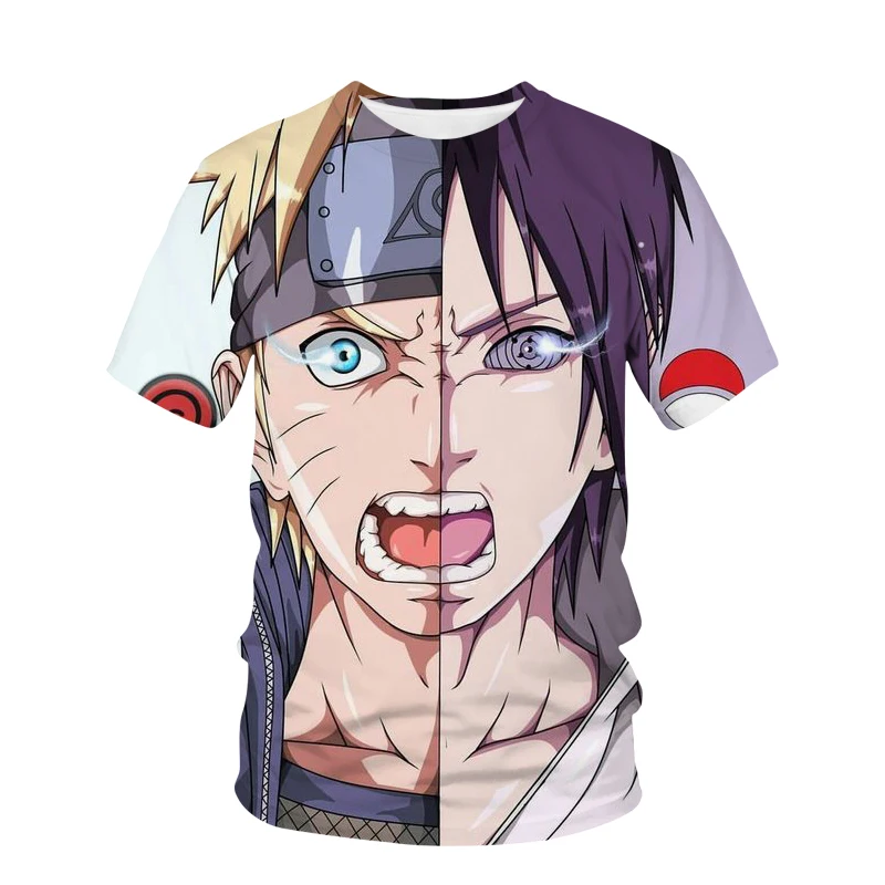 

Boys Naruto Wind Transmission Anti Village Symbol Men's T-shirt Uzumaki Animation T-shirt Boys' T-shirt Naruto Running T-shirt