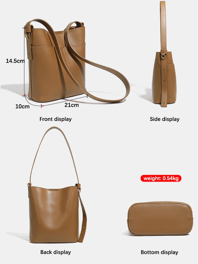 Модная однотонная Сумка-тоут Zency 2024 для женщин сумка через плечо из спилка