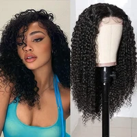 kinky curly lace front wigs for black women with baby hair deep wave synthetic wig natural hairline 150 density curly lace wig