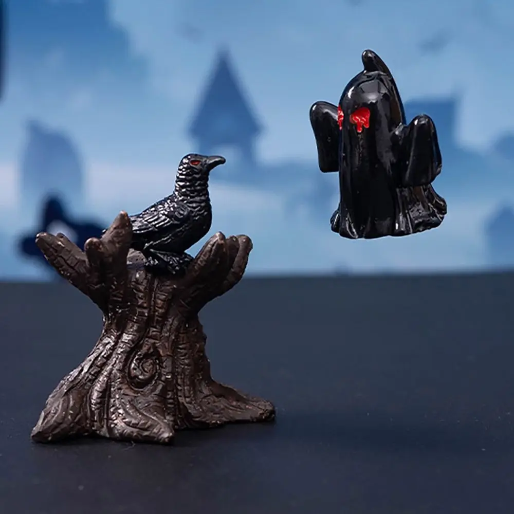 Миниатюрная фигурка на Хэллоуин костяной череп гробный дом стул мультяшная